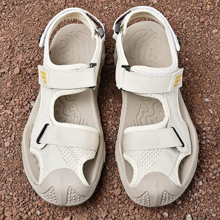 Bequeme rutschfeste Ledersandalen für Herren – Ideal für Senioren