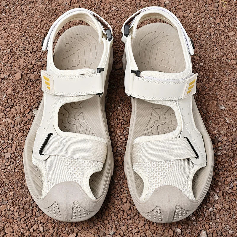 Bequeme rutschfeste Ledersandalen für Herren – Ideal für Senioren