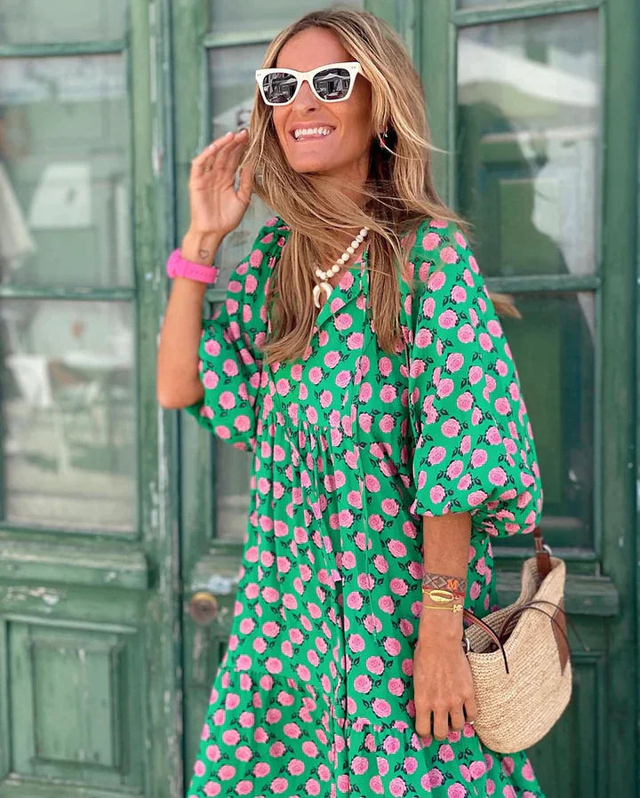 Boho Sommerkleid im Ibiza-Stil mit lockerer Passform – Elira