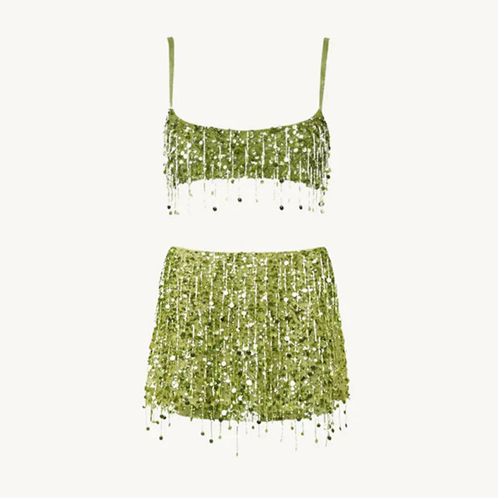 Pailletten-Tassel Bikini Set – Riviera