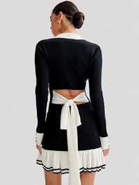 Strick-Minikleid mit Rückenausschnitt und Bandage-Design – Amira Herbstzauber Edition