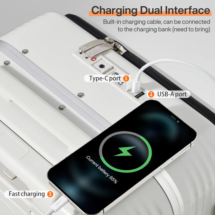 Aluminiumrahmen-Hartschalenkoffer mit USB-Port – Turin