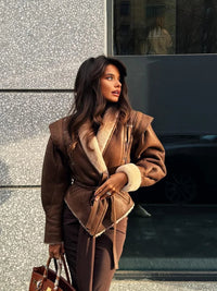 Damen mit Pelzfutter Lederjacke – Selma