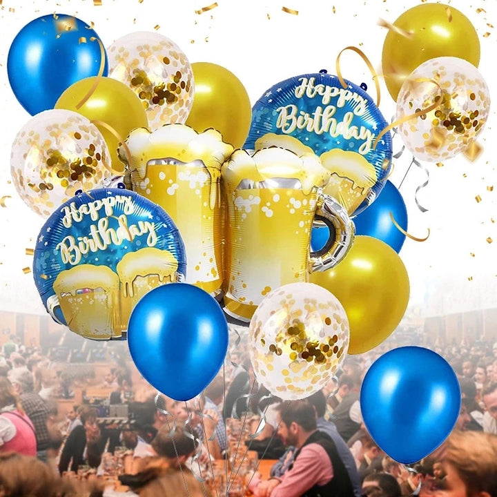 Ballon-Set im Bierkrug-Design (16-teilig) – ProstBallon Oktoberfest 2025