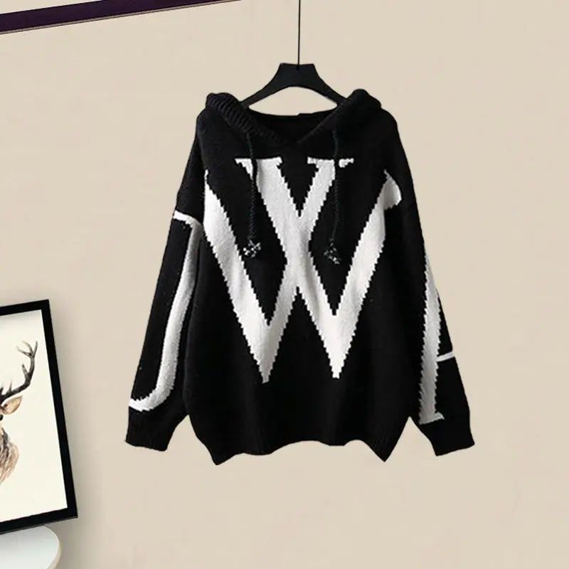 Damen Zweiteilige Herbst Set mit Strickpullover und weiter Hose – Selina