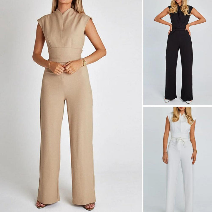 Luftiger Damen Jumpsuit mit Weiten Beinen und V-Ausschnitt – Maribel