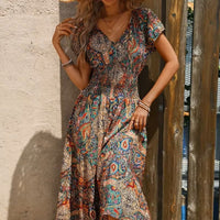 Luftiges Damen Maxikleid mit Ethno-Print & V-Ausschnitt – Nayeli