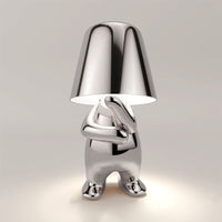 Silberne Hasenlampe, modernes Design, Tischleuchte, Metall, dekorative Beleuchtung, Wohnzimmer.