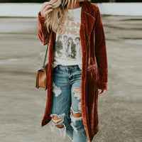 Damen Samt-Duster-Mantel – Valentina Herbstzauber