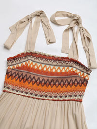 Apricotfarbenes luftiges & stylisches Spaghettiträger-Midikleid für den Sommer – Lina