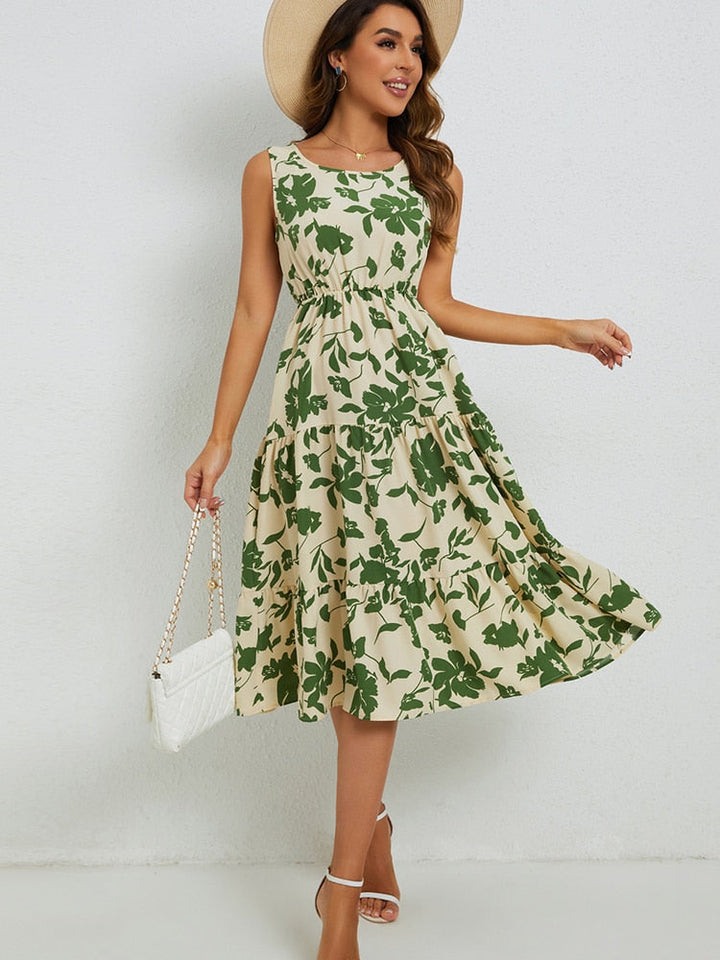 Sommerliches Midi-Kleid mit Blumenprint – Fenna