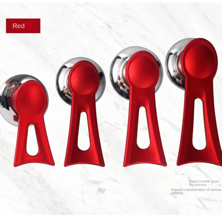 Rote magnetische Haken aus Metall, 4er-Set, stark, für Küche oder Büroorganisation.