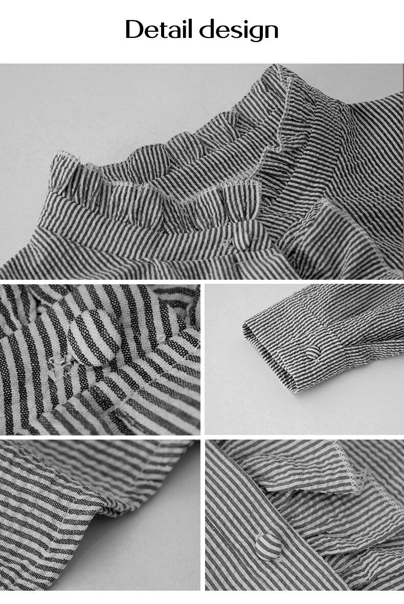 Herbstliche Trendige Gestreifte Damenbluse – Elise