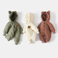Kapuzen-Winteroverall mit Bärenmotiv für Babys – Kuschelig & Winterwarm