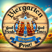 Metallisches Wandschild „Biergarten Prost“ – ProstSchild Oktoberfest 2025