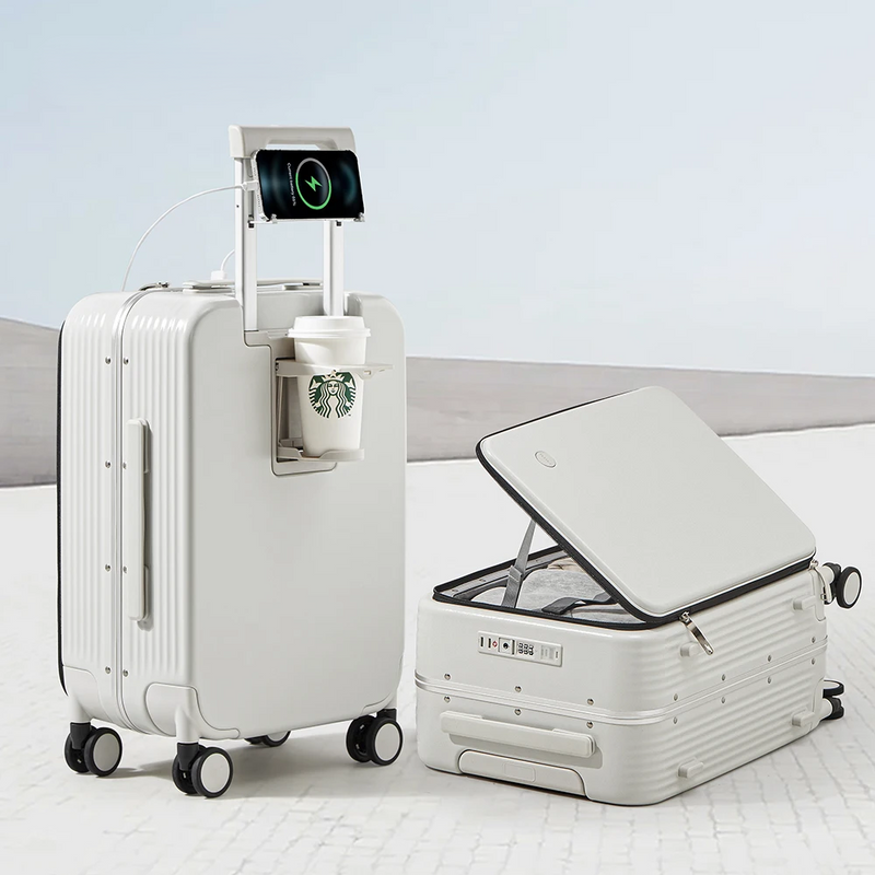 Aluminiumrahmen-Hartschalenkoffer mit USB-Port – Turin