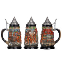 Bierkrug mit Relief & Zinndeckel (0,8 L) – BavariaKrug Oktoberfest 2025