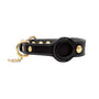 Schwarzes Lederhalsband mit goldenen Nieten, Hundehalsband, robust, stilvoll, hochwertig.
