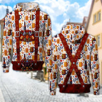 3D Trachten Hoodie mit Bierkrug-Print – ProstZeit Oktoberfest 2025