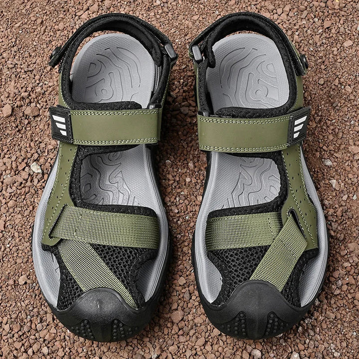Bequeme rutschfeste Ledersandalen für Herren – Ideal für Senioren