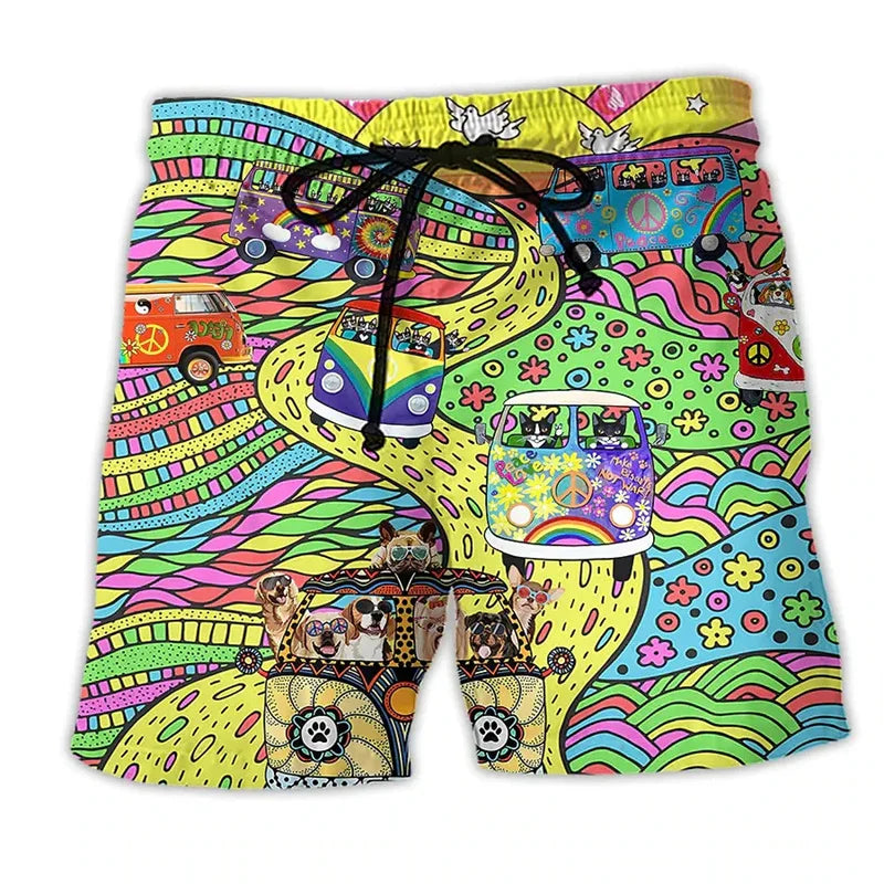 Herren Schwimmshorts mit Graffiti-Print – NovaBay