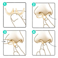 Nasenklammer gegen Schnarchen, Silikon, Anwendungsschritte, Anti-Schnarch-Gerät, beige