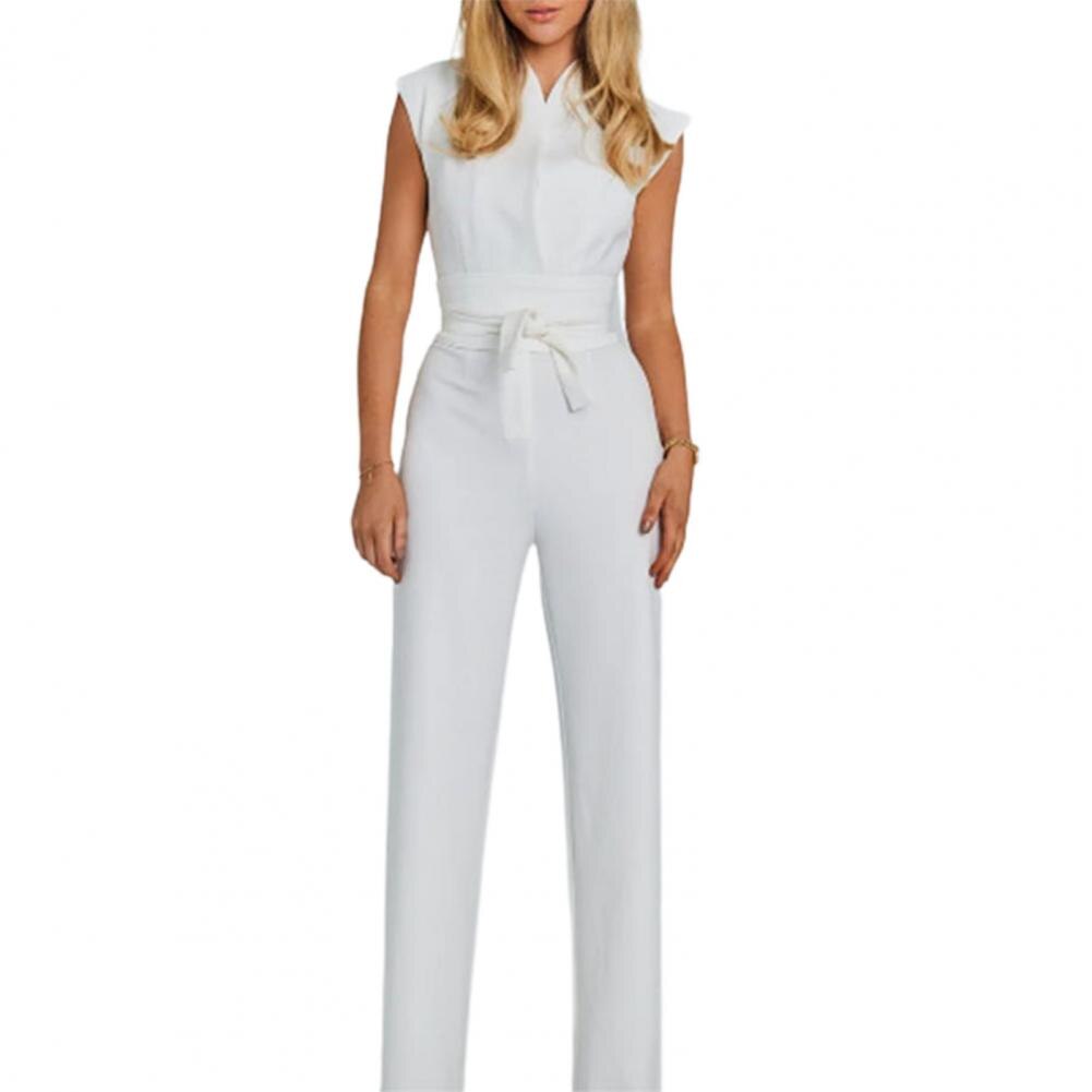 Luftiger Damen Jumpsuit mit Weiten Beinen und V-Ausschnitt – Maribel