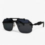 Randlose Oversized Sonnenbrille mit Metallakzenten – Vexor