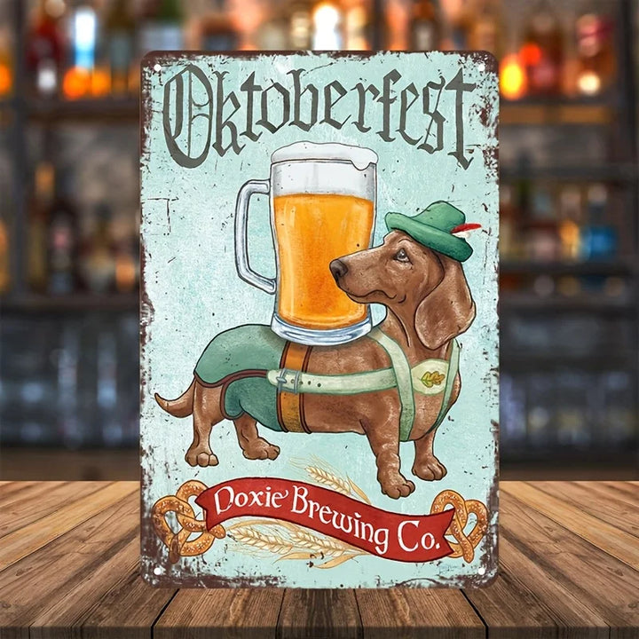 Vintage Metallschild – WiesenDackel Oktoberfest 2025