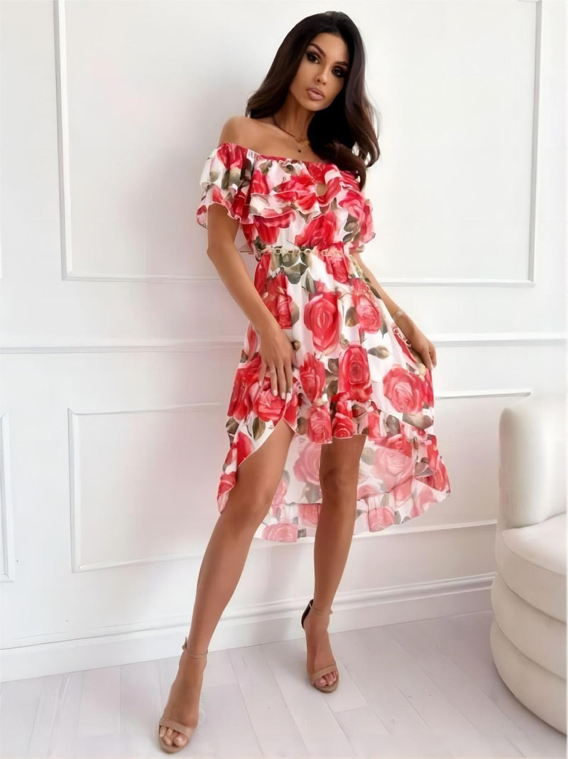 Off-Shoulder Mini-Kleid mit Rüschen – Lina