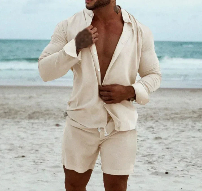 Luftiges & Stylisches 2-teiliges Sommer-Set mit Hemd & Shorts für Herren – Marlo