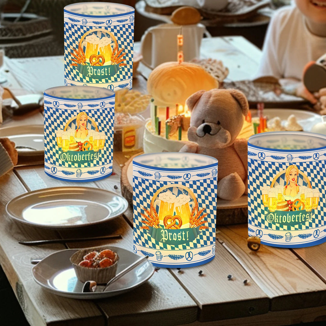 Tisch-Laternen Set im Oktoberfest-Design (12 Stück, 1+1 gratis) – LampenFreude Oktoberfest 2025