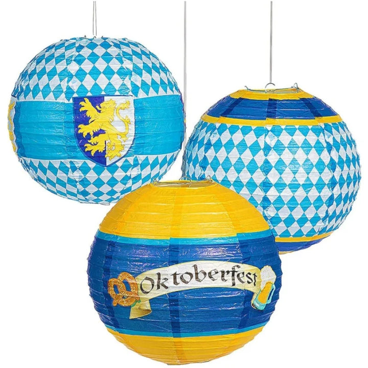 Papier-Lampionen Set im Oktoberfest-Design (3-teilig) – LichtFreude Oktoberfest 2025