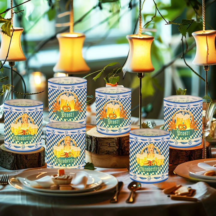 Tisch-Laternen Set im Oktoberfest-Design (12 Stück, 1+1 gratis) – LampenFreude Oktoberfest 2025