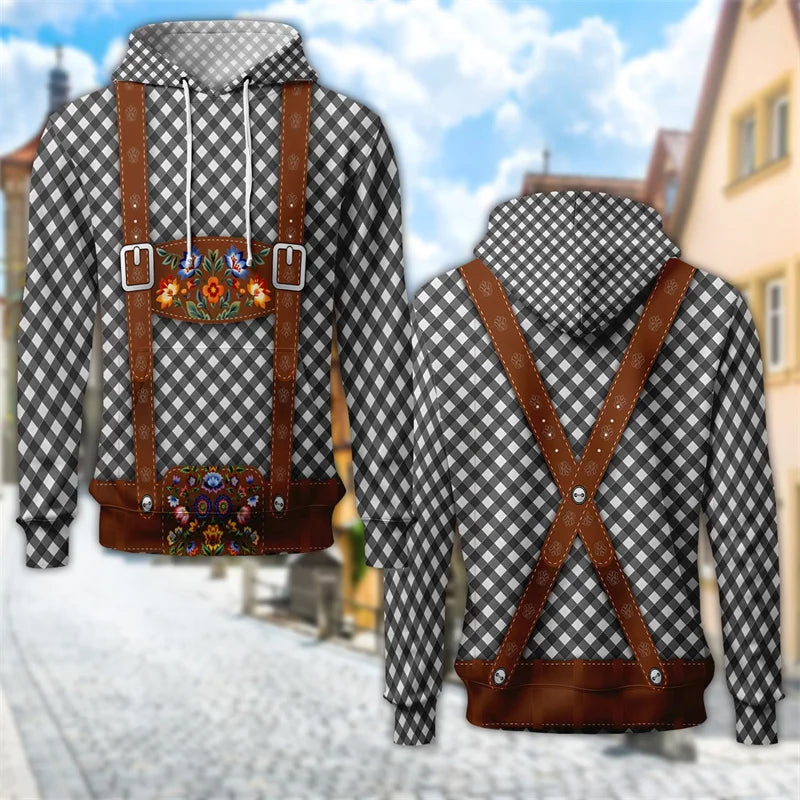 3D Trachten Hoodie mit Bierkrug-Print – ProstZeit Oktoberfest 2025