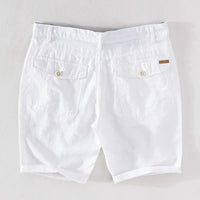 Strandshorts Herren Leinen-Baumwolle Sommerlook mit Knopfverschluss - Sandro