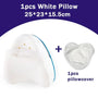 Weißes Kissen mit Bezug, ergonomisch, 25x23x15,5 cm, Nackenkissen, Schlafkomfort.