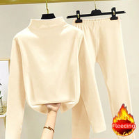 Zweiteilige Damen Winter Set mit Fleecepullover und Hose – Eva