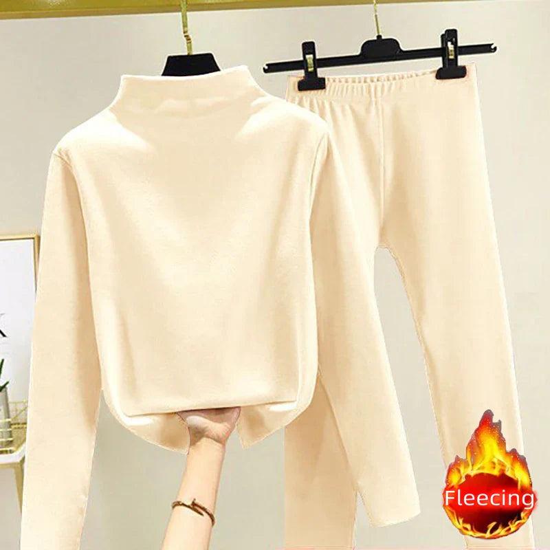 Zweiteilige Damen Winter Set mit Fleecepullover und Hose – Eva