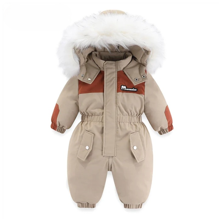 Baby-Winteroverall mit Kapuze, wasserdicht und warm gefüttert – Mila Winterzauber Edition