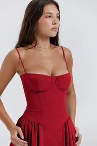 Stílusos nyári ruha spagettipántokkal és derékszorítóval – Mira