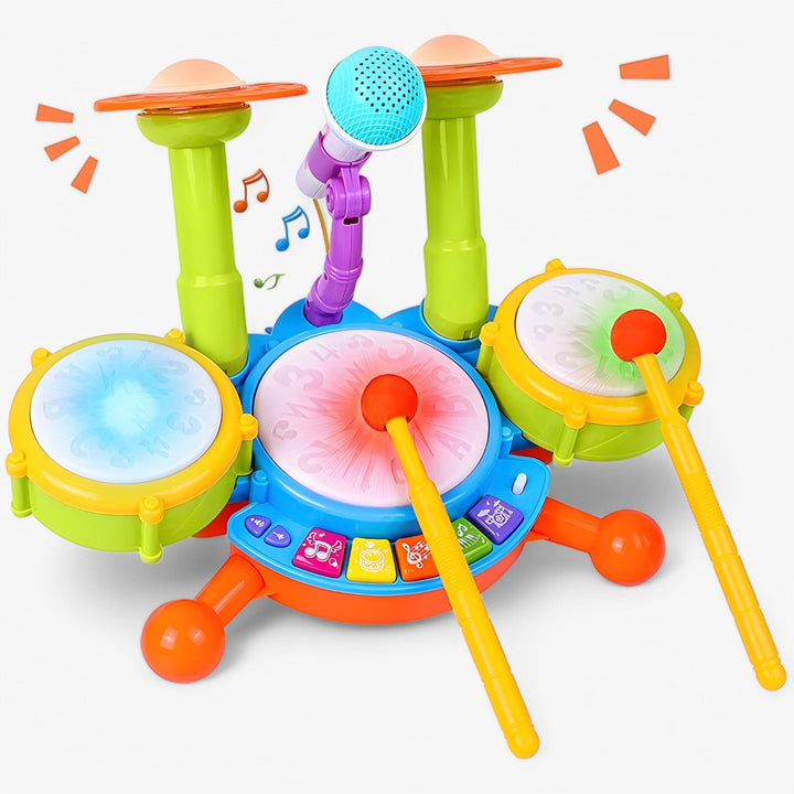 Interaktives Lern-Drumset mit Mikrofon für Kleinkinder – RhythmusSpaß Mini