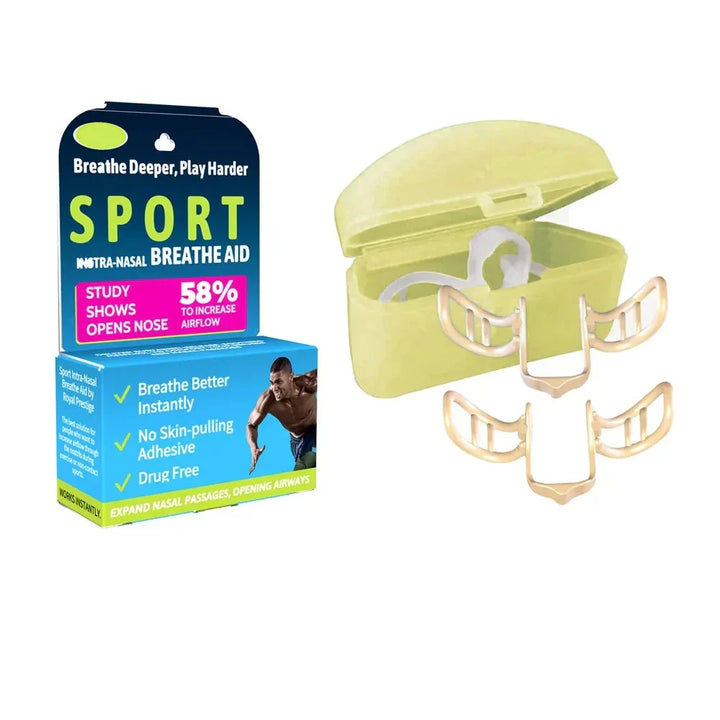 Nasenklammer Sport Atmungsgerät, gelb, verbessert Atmung, kein Kleber, drogenfrei.