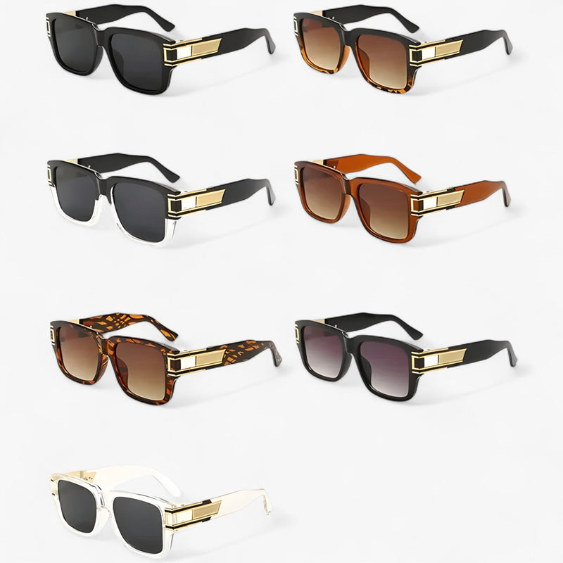 Vintage Sonnenbrille mit Eckigem Rahmen & Tropfendetail – Elvoir