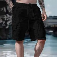 Luftige Herren Leinen-Shorts mit weitem Bein und Kordelzug – Silas