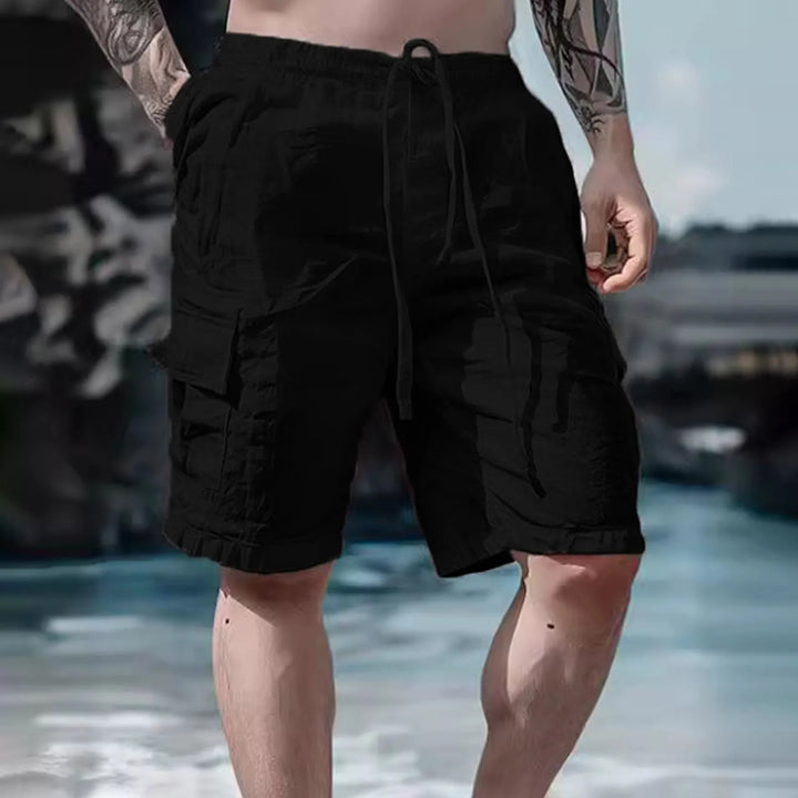 Luftige Herren Leinen-Shorts mit weitem Bein und Kordelzug – Silas