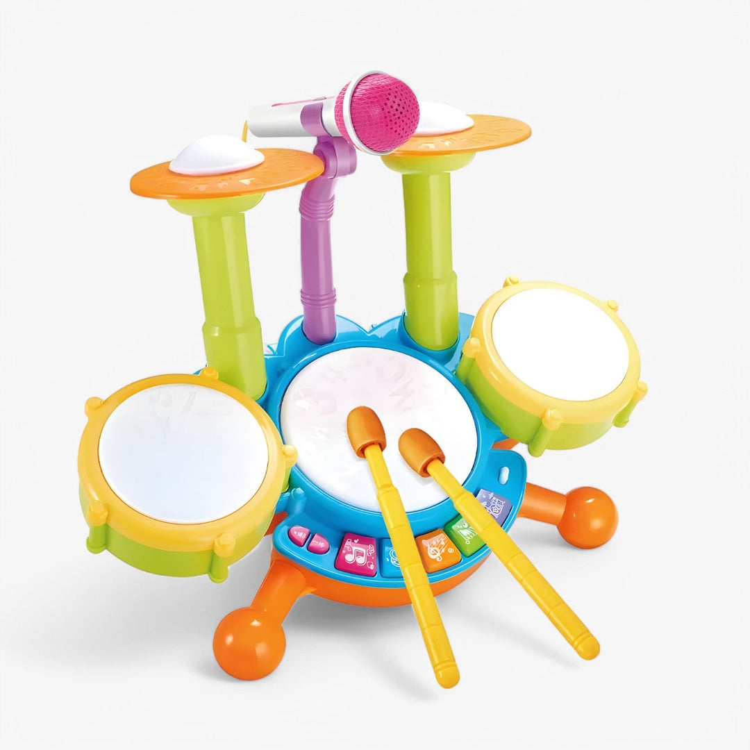 Interaktives Lern-Drumset mit Mikrofon für Kleinkinder – RhythmusSpaß Mini