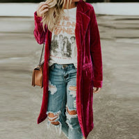 Damen Samt-Duster-Mantel – Valentina Herbstzauber