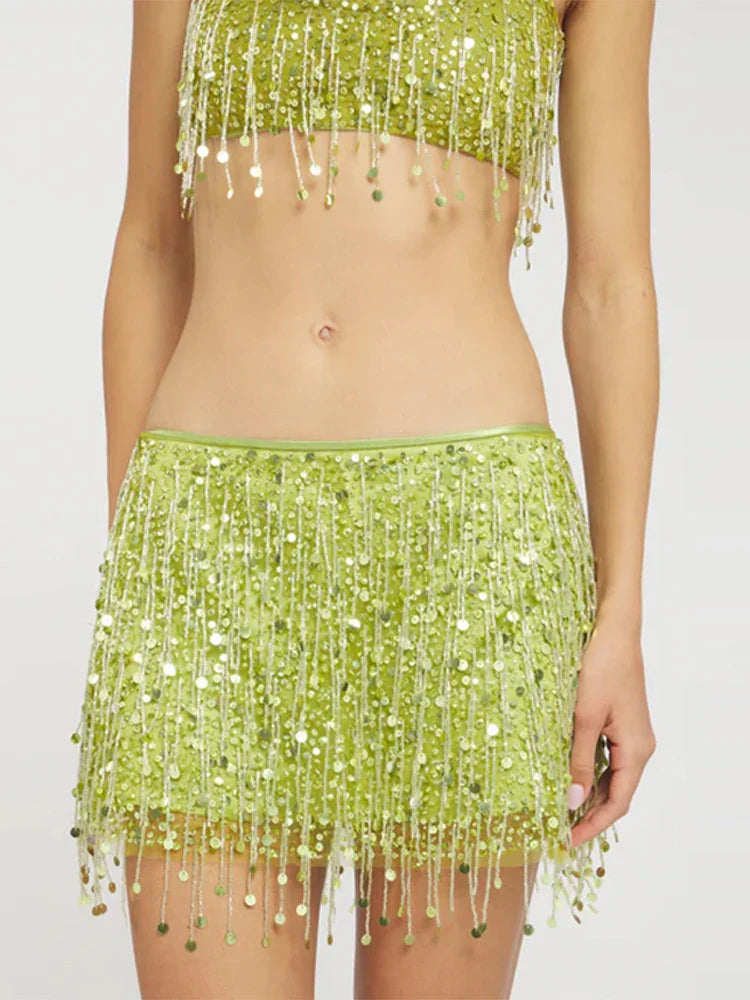 Pailletten-Tassel Bikini Set – Riviera