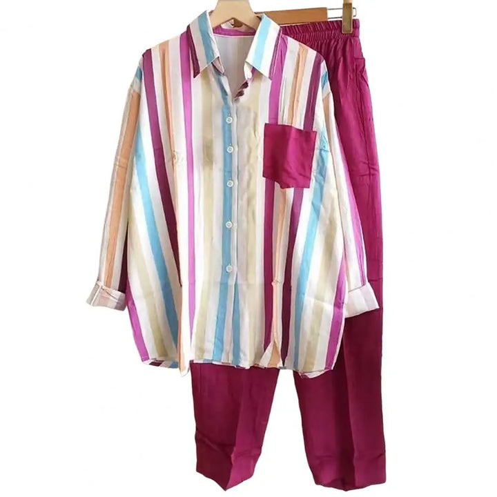 Zweiteiliges Herbst-Set aus Leinen Kuscheliges Shirt & Weite Hose - Zayenne